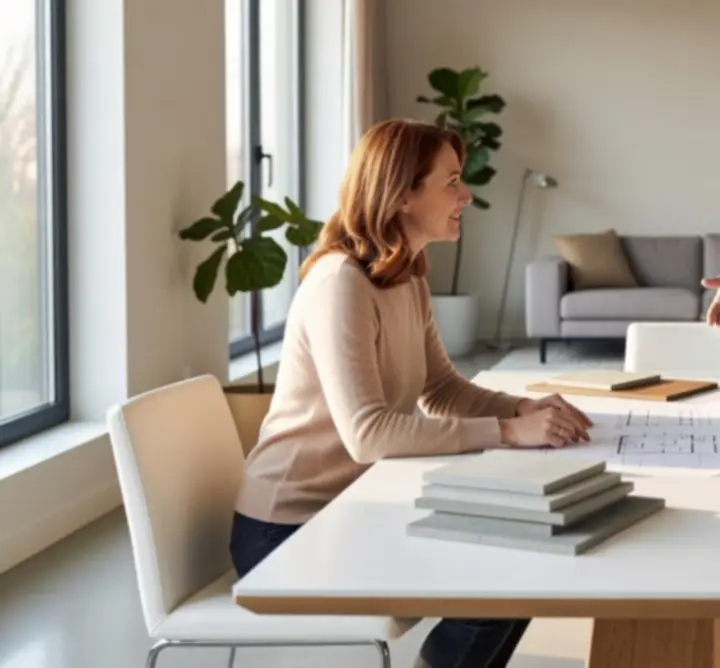 Spotkanie konsultacyjne z klientem omawiające projekt renowacji