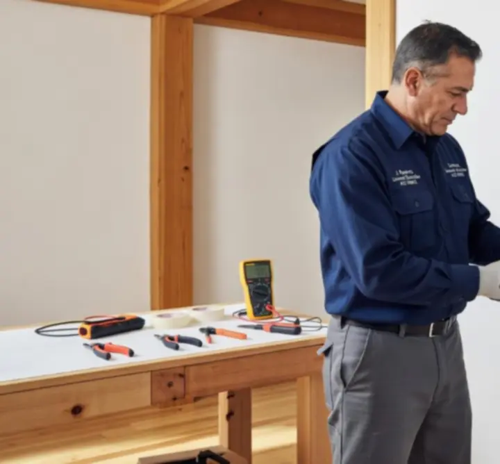 Profesjonalna praca przy panelu elektrycznym