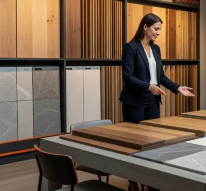 Showroom z próbkami podłóg i konsultacje